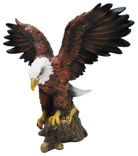 Resin Stone Bald Eagle Statue Contemporary Garden Statues And Yard