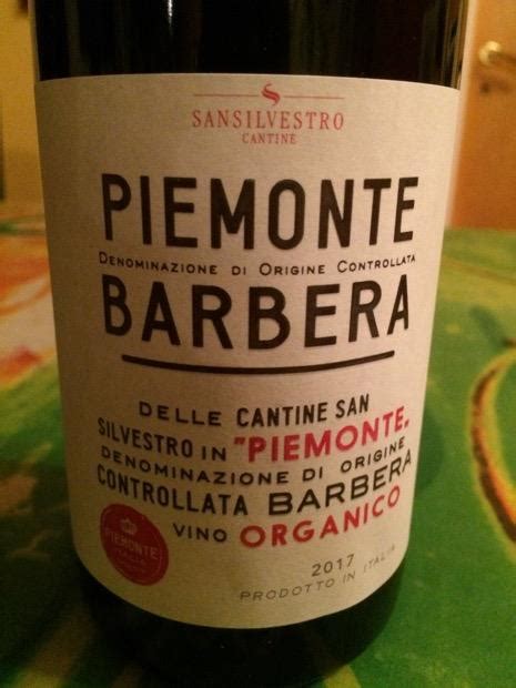 2019 Cantine San Silvestro Piemonte Barbera Organico Italy Piedmont