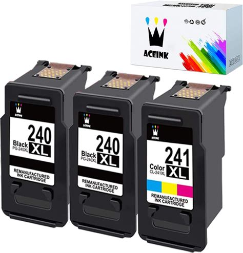 AceInk Compatible PG 240 XL CL 241XL Ink Cartridges 3 Packs 2BK 1CL