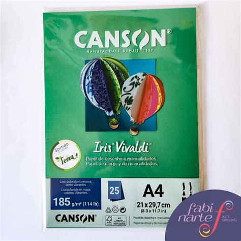 Kit Canson Iris Vivaldi Sortidas 25 Folha A4 Loja Do Quilling Fabinarte