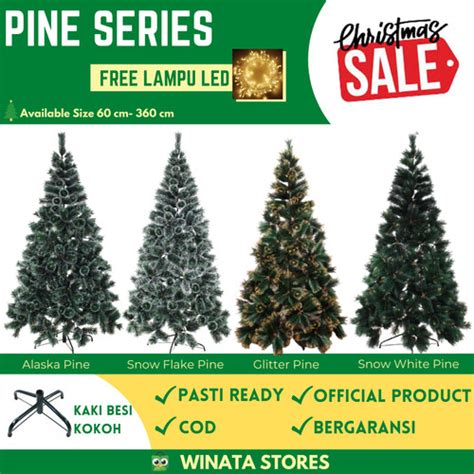 Jual Pohon Natal Murah Premium POLOS SALJU PINUS CEMARA 1 2 3 Meter