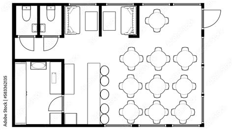 Restaurant Interior Cross Section Cafe Floor Plan Cafe Furniture The