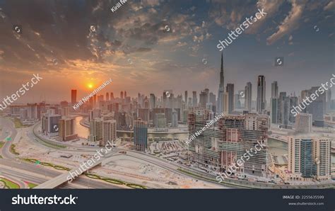 Skyline Modern Architecture Dubai Business Bay Stock Photo 2255635599 ...