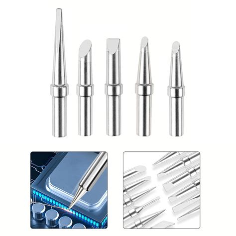 5Pcs Set Replacement Et Soldering Iron Tips For Weller We1010Na Wesd51