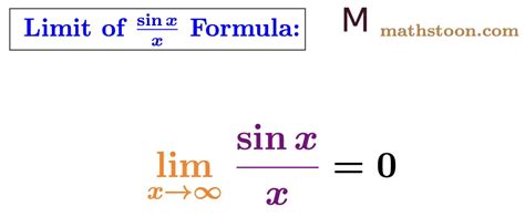 Limit Of Sinxx As X Approaches Infinity Formula Proof Mathstoon