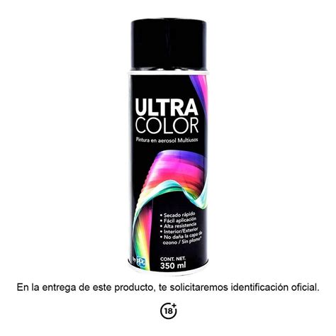 Pintura En Aerosol Ultra Color Multiusos Negro Mate 350 Ml Bodega