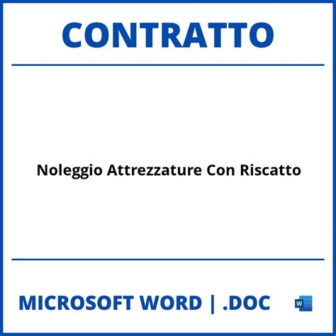 Fac Simile Contratto Di Noleggio Attrezzature