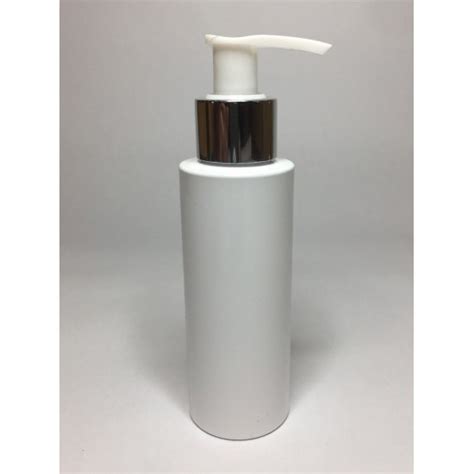 Ml White Cylinder Bottle With Chrome Lotion Pump