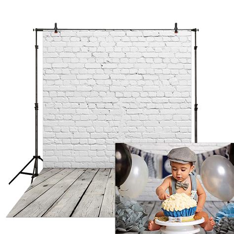 Electronikz Allenjoy Fabric X Ft White Brick Wall With Wooden Floor