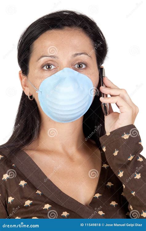 Brunette Girl With Mask Stock Photo Image Of Brunette 11549818