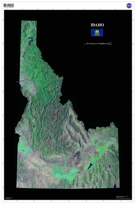 The Idaho Satellite Imagery State Map Poster