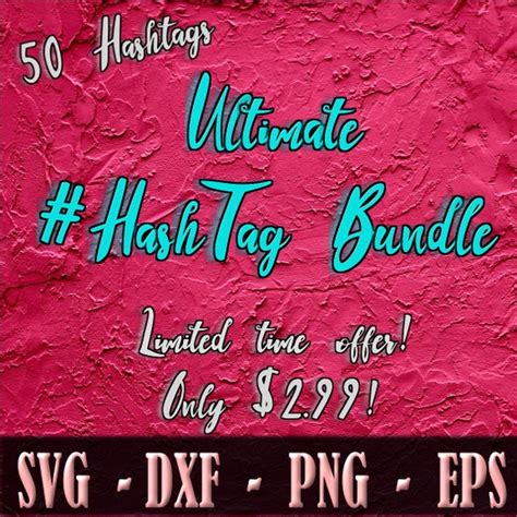 Ultimate Hashtag Bundle Svg 50 Hash Tags Svg Hashtag Etsy