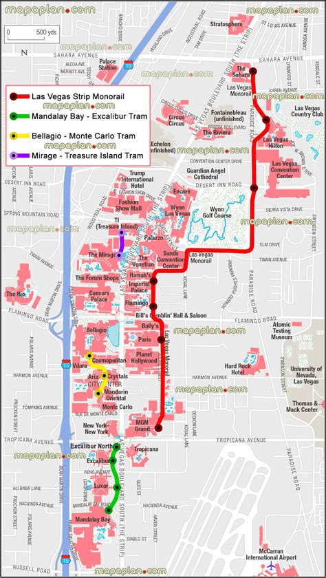 Map Of Hotels On Las Vegas Strip With Monorail - map : Resume Examples ...