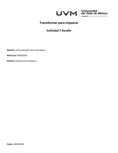 Act 7 J E T S Transormar Para Impactar Transformar Para Impactar