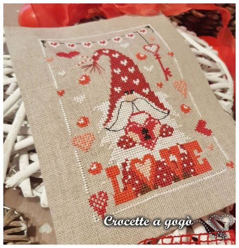 Crocette A Gogo Gnome In Love Counted Cross Etsy In Stitch