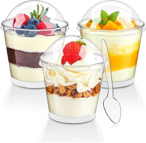 Qeirudu 50 Pack 6 Oz Plastic Cups For Desserts Mini Dessert Cups With Dome Lids