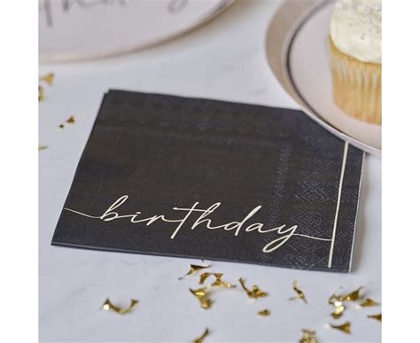 Χαρτοπετσέτες Nude and Black Happy Birthday 16 τεμ Balloon Saloon