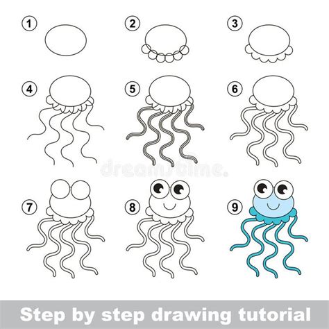 Drawing Tutorial How To Draw A Jellyfish Step By Step Drawing