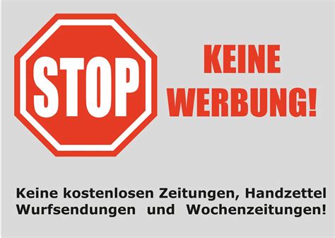 Briefkastenaufkleber Achtung Stop Bitte Keine Werbung Aufkleber