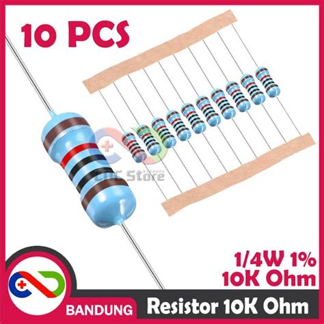 Jual CNC 10X RESISTOR 10K 10KOHM 1 4W 1 METAL FILM Di Lapak CNC