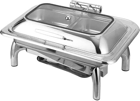 Amazon GaRcan Stainless Steel Hot Pot Buffet Set Round Food Warm Plate With Glass Viewing