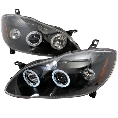 Toyota Corolla Halo Led Black Projector Headlights Lhp