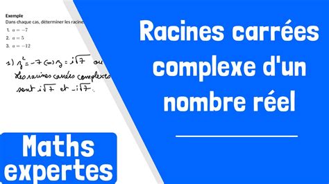 Comment D Terminer Les Racines Carr Es Complexes D Un Nombre R El