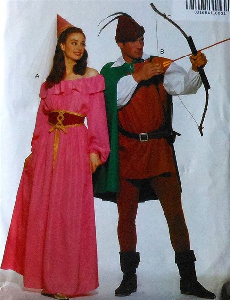 Robin Hood And Maid Marian Costume Sewing Pattern Uncut Adult