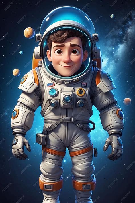 Premium Photo Space Explorer Cartoon Character 3d Animation