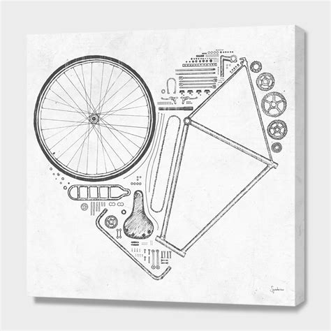 Love Bike Canvas Print By Florent Bodart Numbered Edition From 59