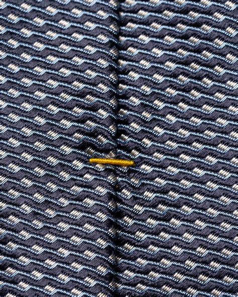 Navy Blue Geometric Woven Silk Tie Eton