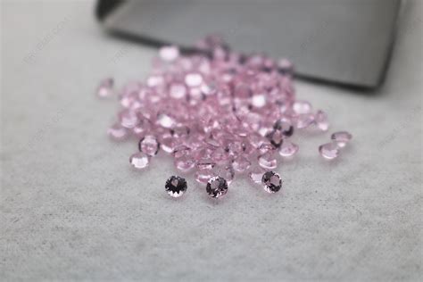 Loose Nano Crystal Pink Tourmaline Color Round Shape Faceted Cut