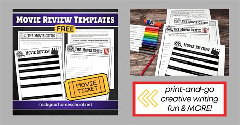 Free Printable Movie Review Template For Writing Fun For Kids