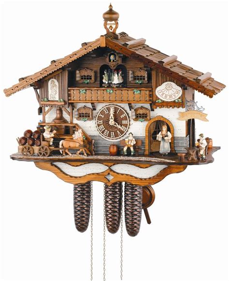 Cuckoo Clock 8 Day Bavarian Biergarten And Beer Wagon Schneider Fehrenbach Black Forest