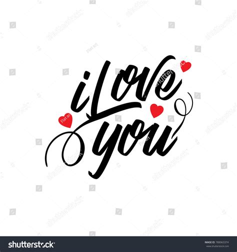 Love You Vector Typography Stock Vector Royalty Free 788963374