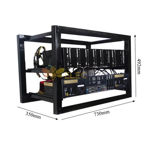 8 GPU Mining Case Aluminum Open Air Mining Rig Frame Stackable Frame