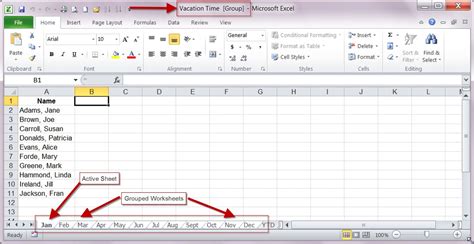 Group Excel Worksheets Grouping Grouped Workbook Ungrouping