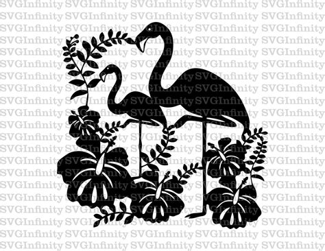 Flamingo Svg Flamingo Clipart Svg Flowers Svg Flamingo Etsy