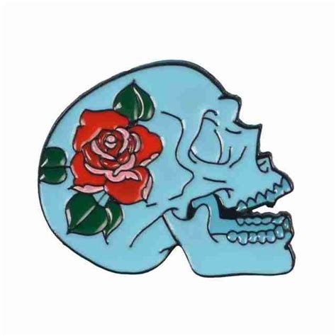 Skull Kiss From A Rose Enamel Pin Distinct Pins