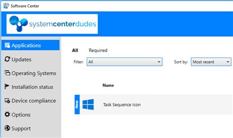 SCCM Task Sequence Package Icons Software Center Customization