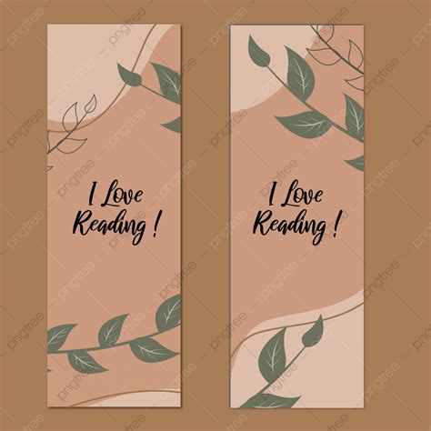 Template Bookmark With Tropical Leaf Element Soft Brown Background