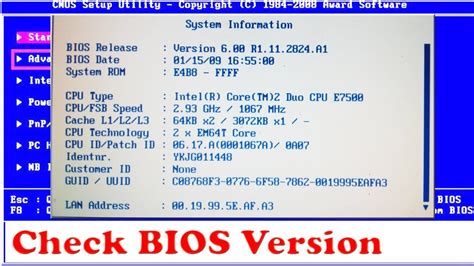 How To Check The Bios Version Find Bios Version Technical Adan