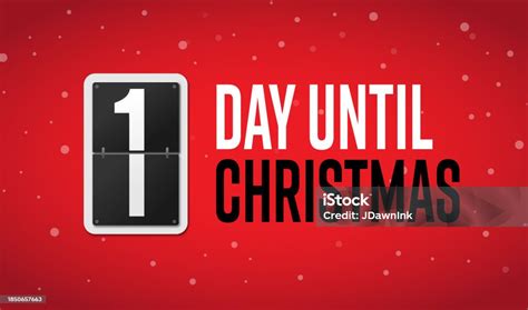 1 Day Until Christmas Countdown With Number Flip Counter Web Banner