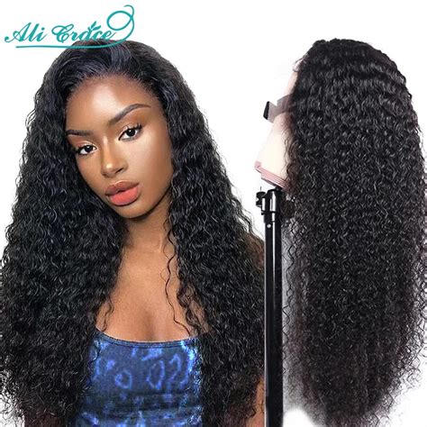 4x4 Curly Lace Closure Wig Pre Plucked Kinky Curly Human Hair Wigs 26