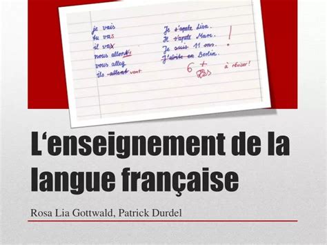 Ppt Lenseignement De La Langue Fran Aise Powerpoint Presentation