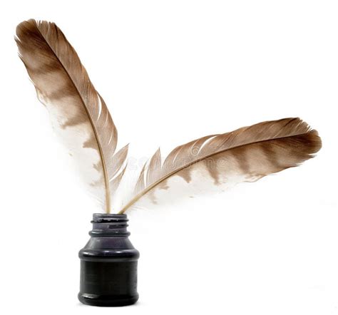 Feathers And Ink Bottle Stock Image Image Of Poet Quill