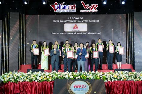 VISSAN đạt danh hiệu Top 10 Công ty Thực phẩm Uy tín Top 500 Doanh