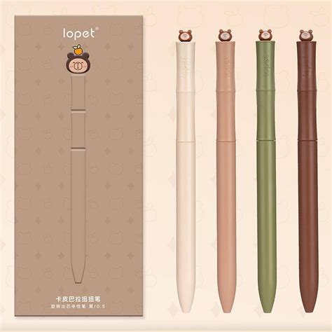 4Pcs Set Cute Cartoon Capybara Panda Ballpoint Pen 0 5mm Black Ink