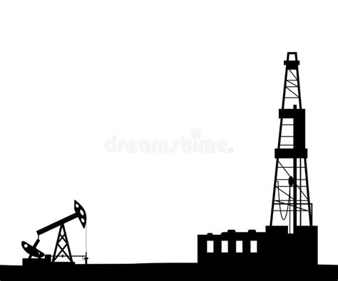 Silhouette Drilling Rig stock vector. Illustration of pipe - 55094008