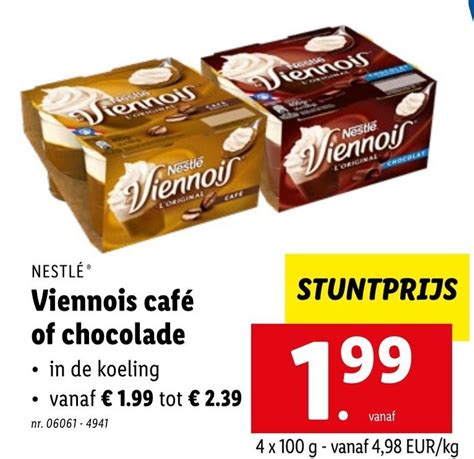 Nestle Viennois Cafe Of Chocolade 4x100g Promotie Bij Lidl